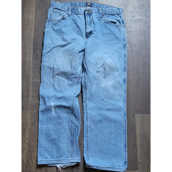 Wrangler 47MWZ Jeans Regular‎ Fit Light Wash Denim 38x30 - Picture 1 of 10